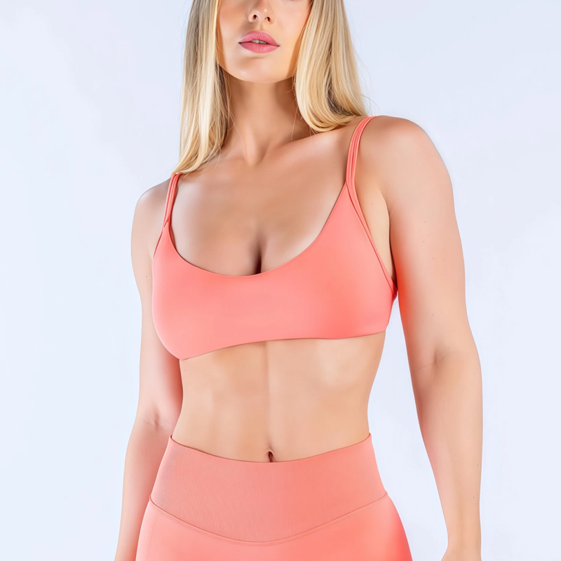 Pilates Yoga Gym - HISTELLO บราแบบคอเว้าลึกสำหรับผู้หญิง ทรง U-Back สปอร์ตแทงค์ท็อป บราดันทรงสำหรับออกกำลังกาย