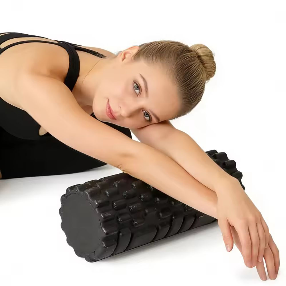 Pilates Yoga Roller - โฟมโรลเลอร์ขนาด 33 ซม. สำหรับนวดกล้ามเนื้อ ความหนาแน่นสูง เหมาะสำหรับโยคะ