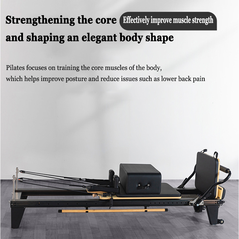Pilates Yoga Core - อุปกรณ์ออกกำลังกายปรับแต่งได้สำหรับสตูดิโอโยคะ, เตียงเลื่อนแบบแบน, เตียงพิลาทิสแบบรางเต็มตัวทำจากอลูมิเนียมอัลลอย
