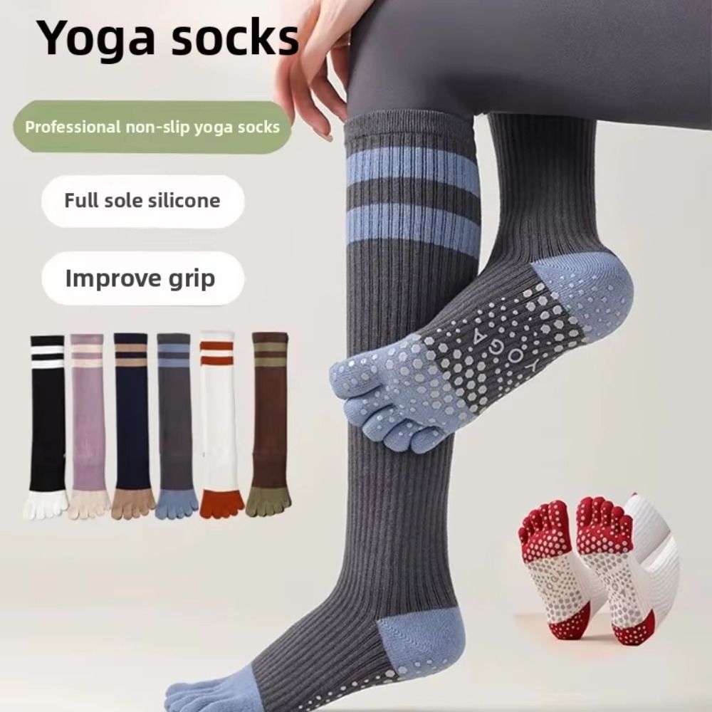 ถุงเท้าโยคะแบบห้านิ้วผ้าฝ้ายให - Pilates Yoga And Barre บทวิจารณ์และราคา