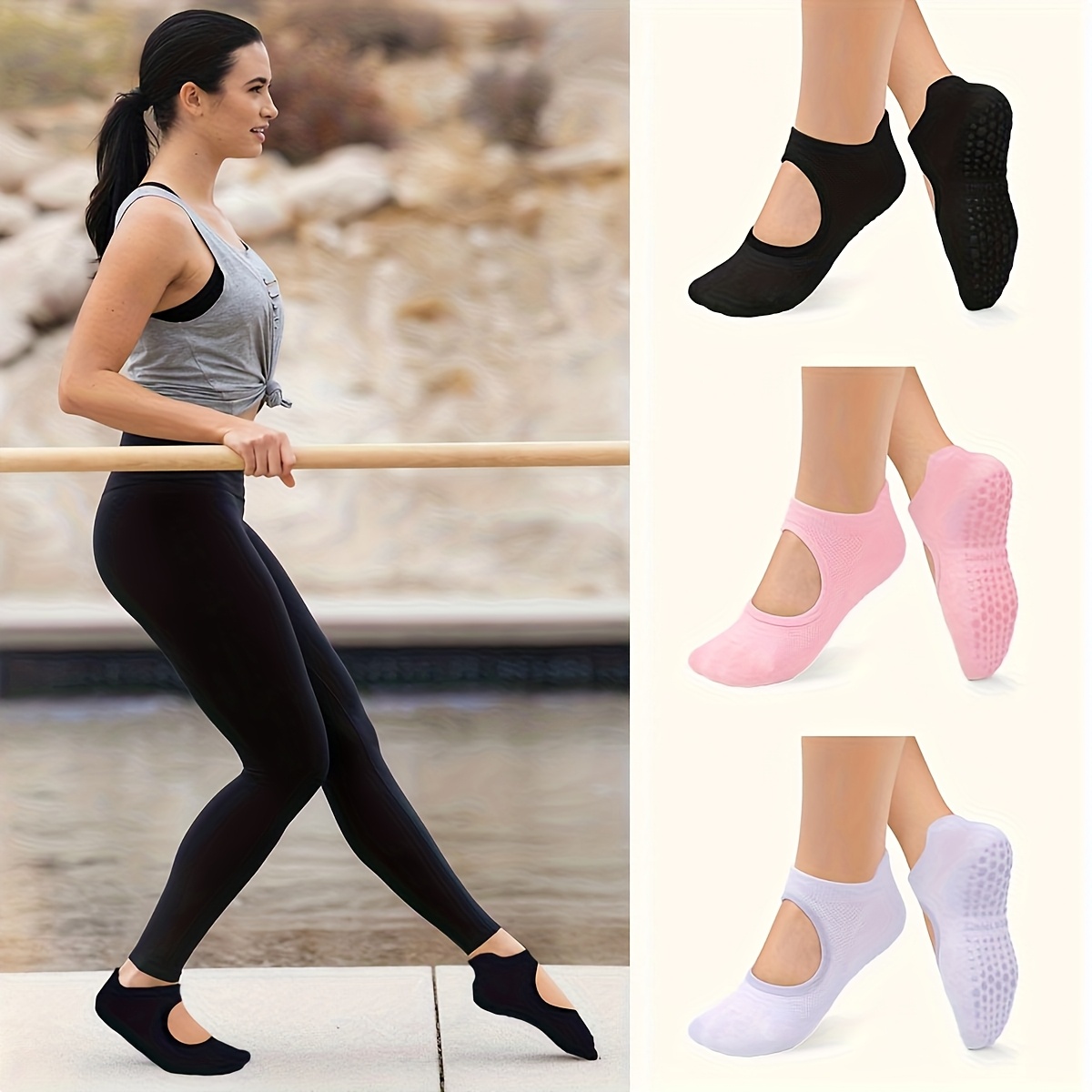 ถุงเท้ากันลื่นสำหรับผู้หญิง สำ - Pilates Yoga And Barre บทวิจารณ์และราคา