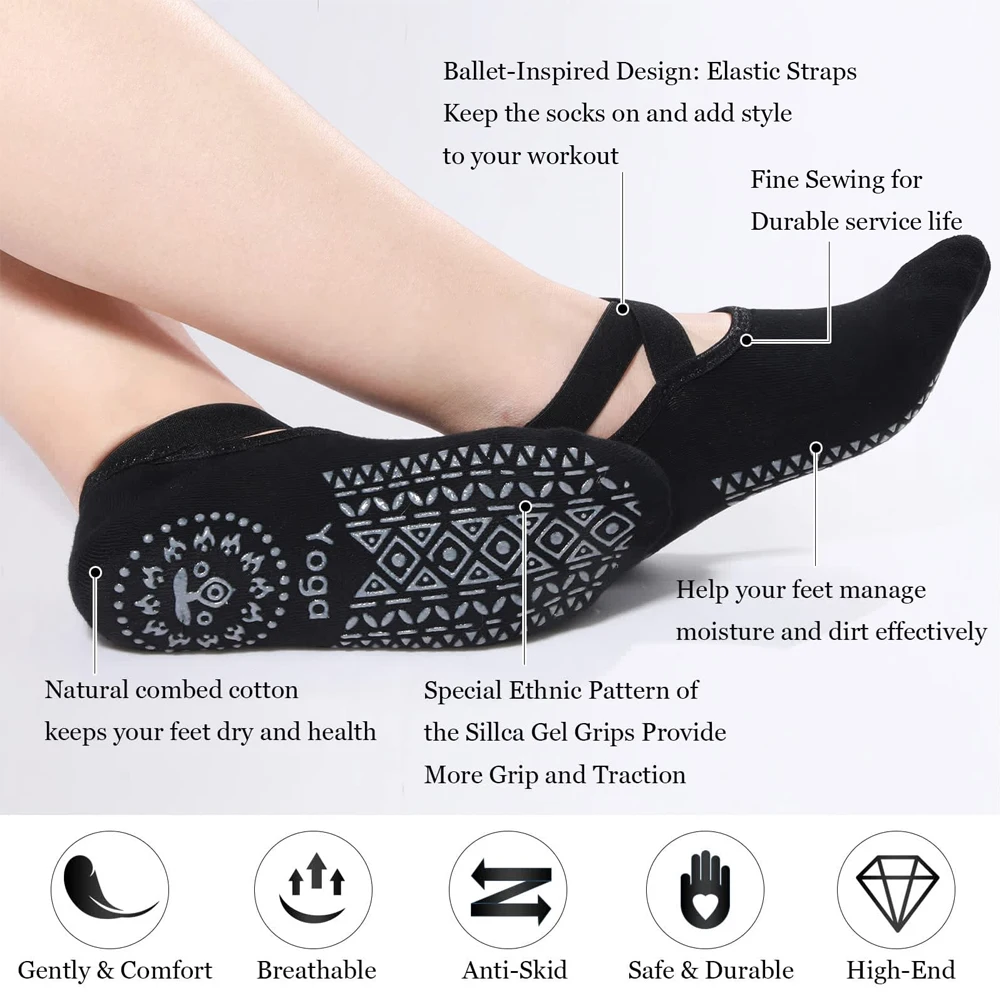 ถุงเท้าโยคะสำหรับผู้หญิง 1 คู่ - Pilates Yoga And Barre บทวิจารณ์และราคา