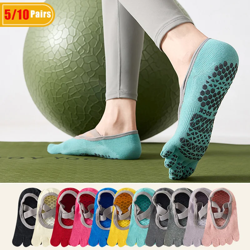 ถุงเท้าโยคะผู้หญิงแบบห้านิ้ว 5 - Pilates Yoga Gym บทวิจารณ์และราคา
