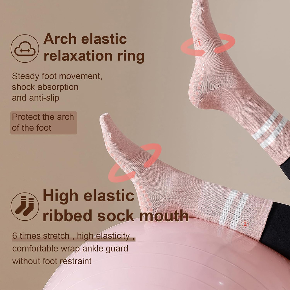 ถุงเท้าโยคะพิลาทิสพร้อมด้ามจับ - Pilates Yoga And Barre บทวิจารณ์และราคา